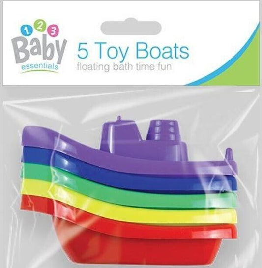 Bath Time Boats - 5 Pack | Fun & Safe Silicone Floating Toys