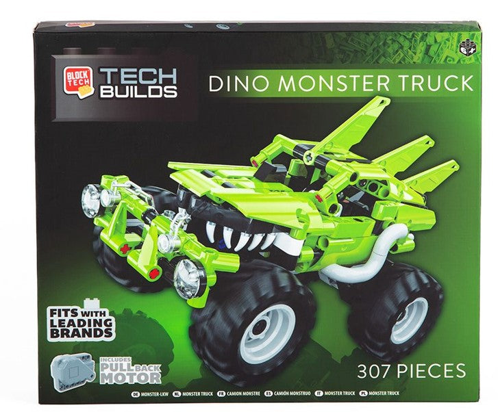 Roar into Action with Block Tech's 307 Piece Dino Monster Truck Build Kit!