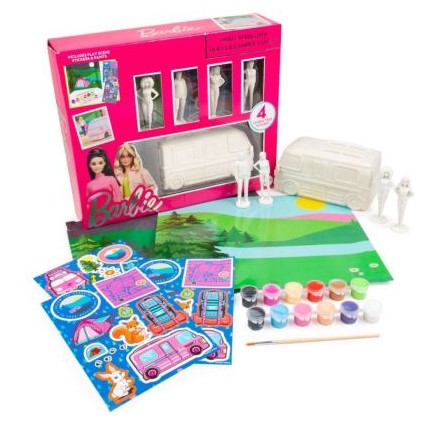 Barbie's Glam-tastic Camper Van Paint Party Kit - Get Ready to Roll in Style!