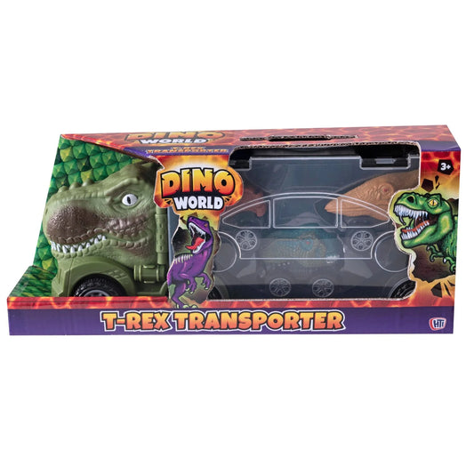 Roar into Adventure with the Dino World Dinosaur T-Rex Transporter! Great Gift