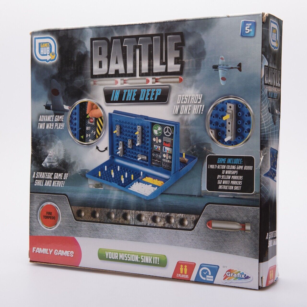 Games Hub Battle In The Deep. TRAVEL GAMES 2-4 Players AGE 5+ Brand New 👍