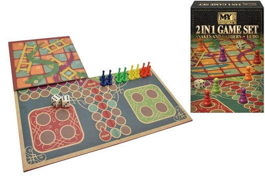 Unleash Your Inner Gamer 2 IN 1 SNAKES & LADDERS AND LUDO GAME SET!