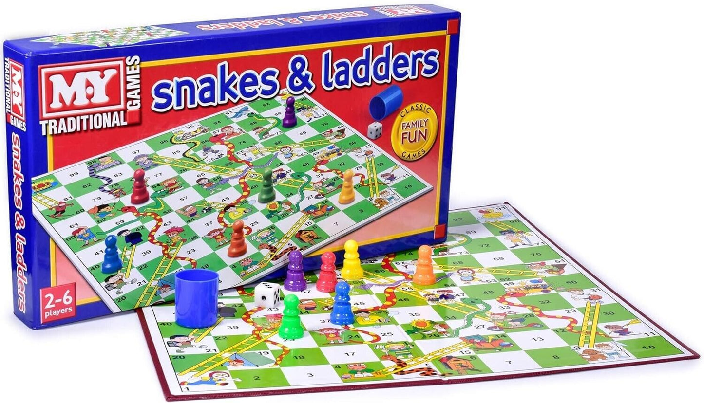 Ludo Snakes & Ladders Play Fun Traditional Classic Board Games Family Kids