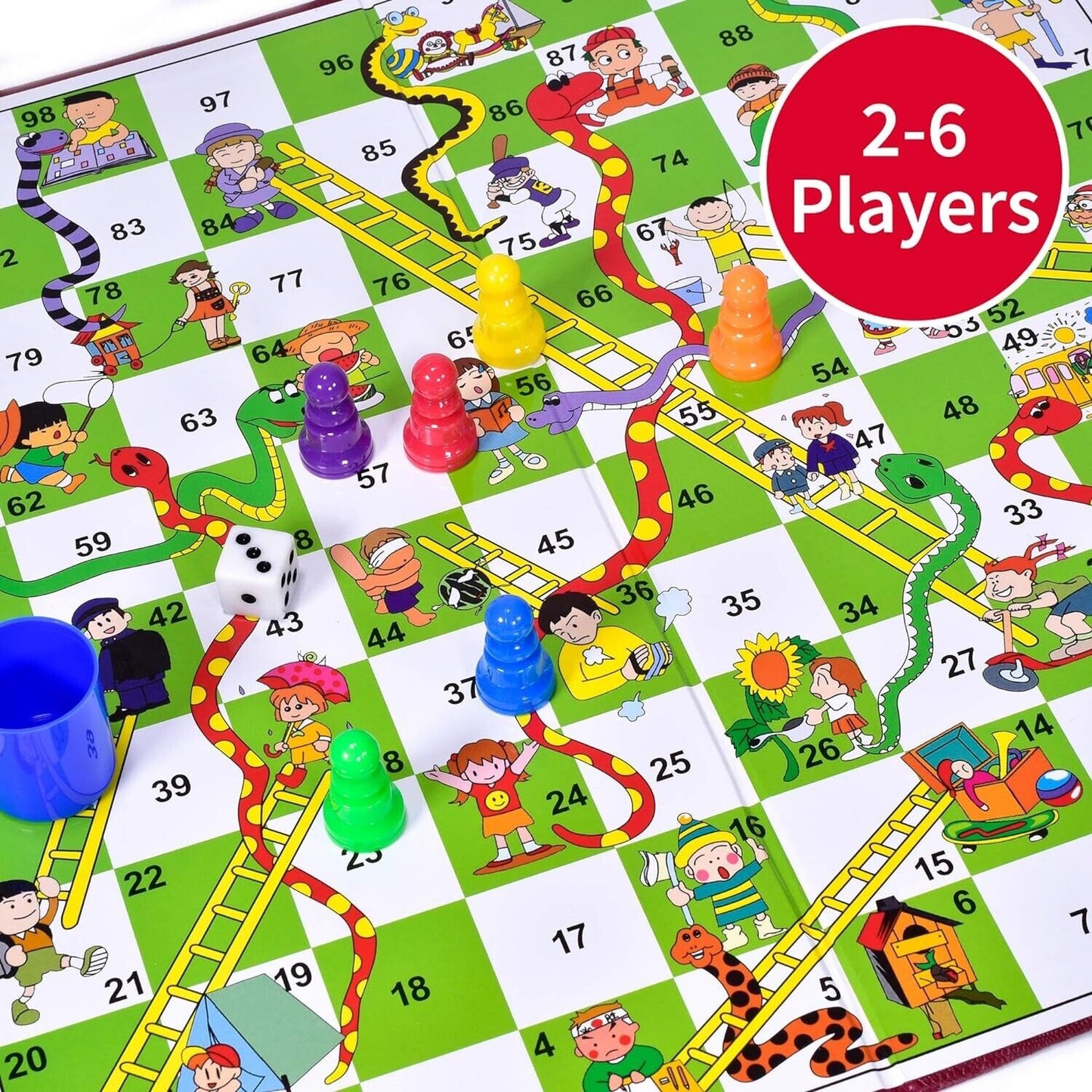 Ludo Snakes & Ladders Play Fun Traditional Classic Board Games Family Kids