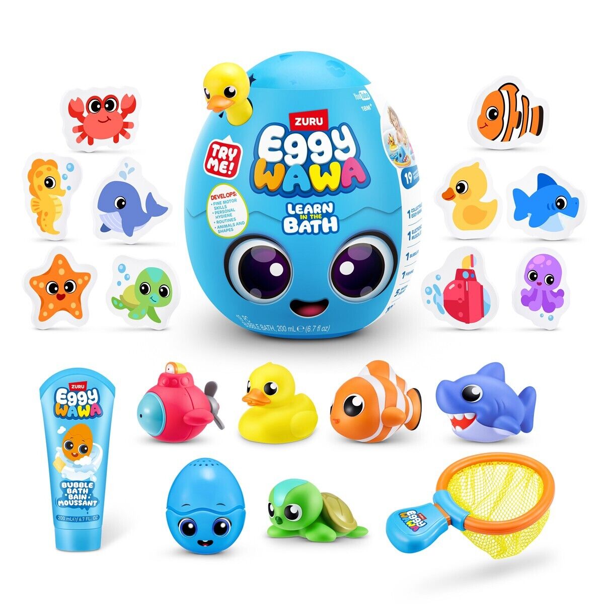 Eggy Wawa Learn In The Bath Surprise Egg Bathtime For Kids Free P&P