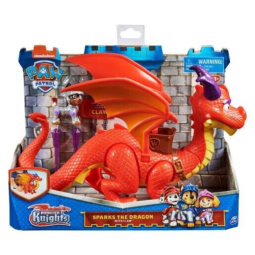 Paw Patrol Rescue Knights Sparks The Dragon With Claw Figure & Missile