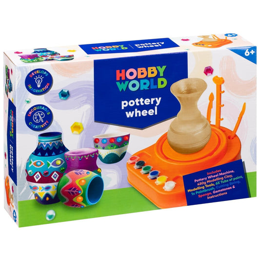 Hobby World Pottery Wheel Includes Colourful Mosaic, Gemstones & Tubs Of Paint