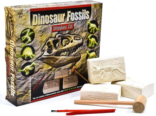 Dinosaur Fossil Digging and Excavation Kit Dig Out Your Own Glow in The Dark 3pk