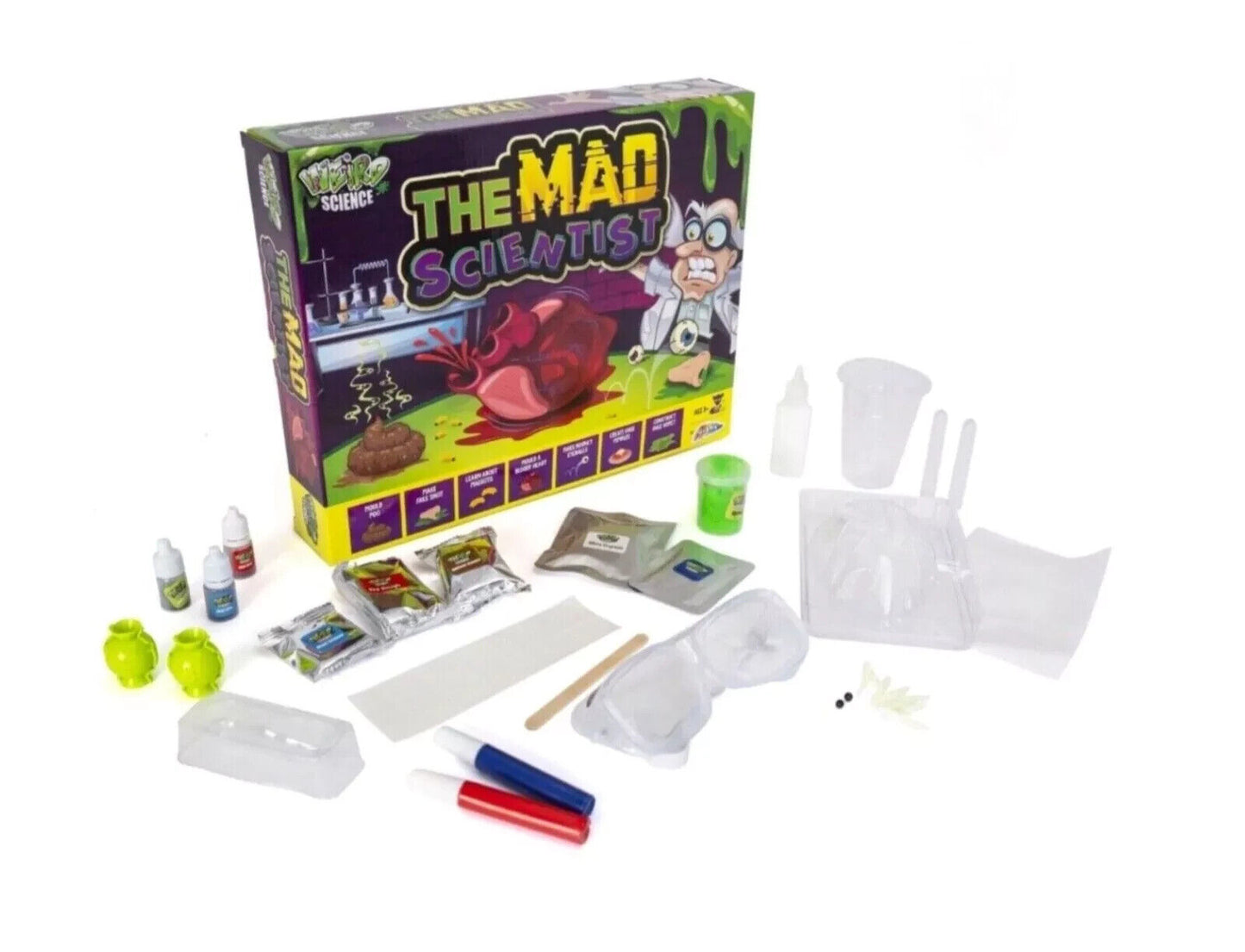 The Mad Scientist Weird Science Kit Fun Experiments Learning Set For Kids New