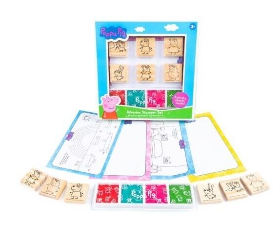 Oink-tastic Fun: Peppa Pig Wooden Stamp Stamper Set for Little Piglets (3+)