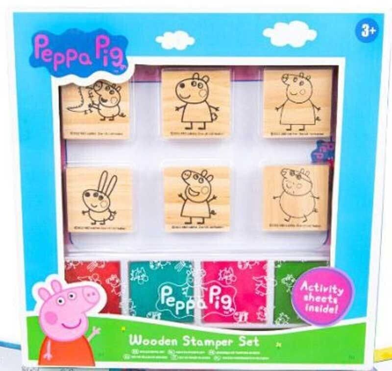 Oink-tastic Fun: Peppa Pig Wooden Stamp Stamper Set for Little Piglets (3+)