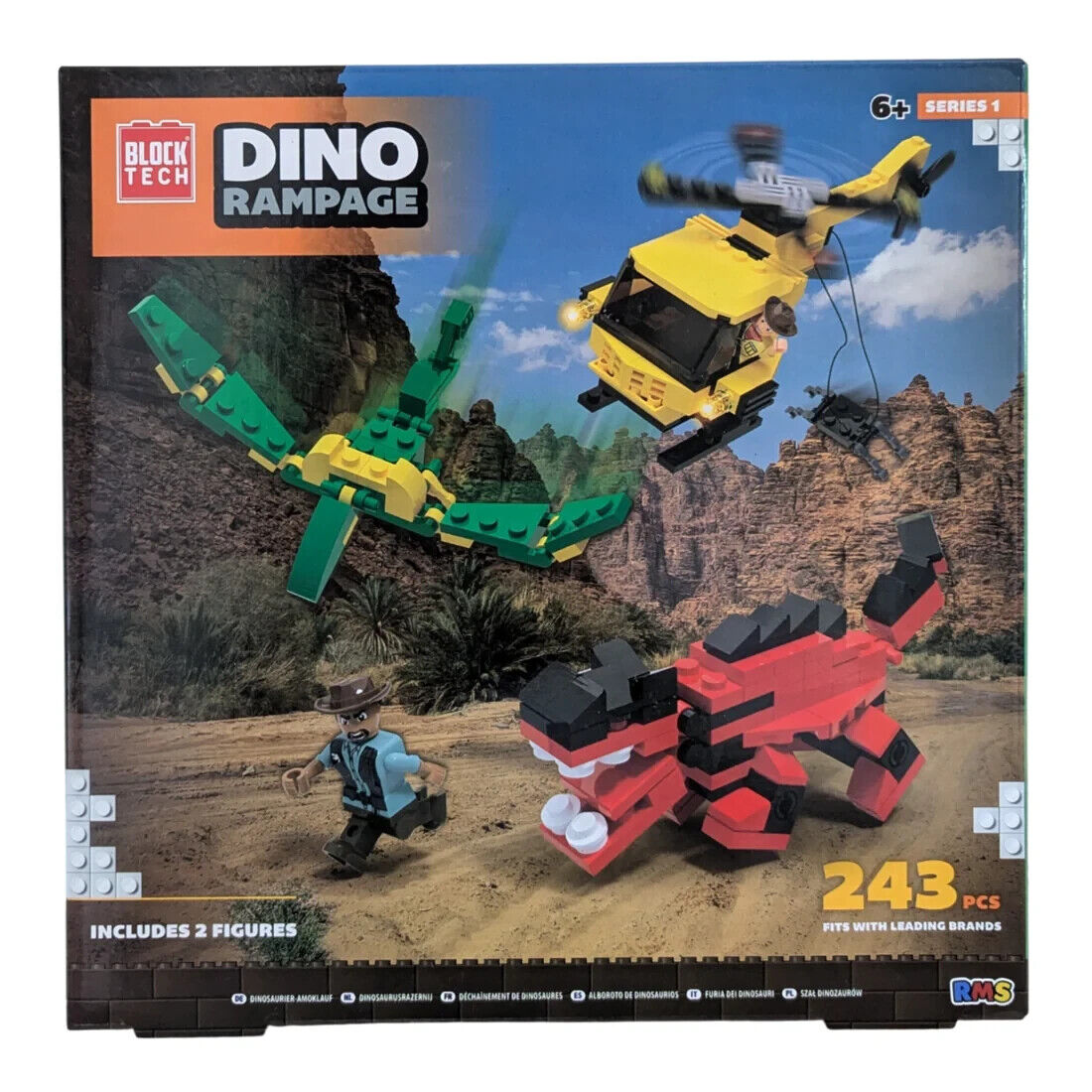 Block Tech Dino Pen Rampage 243 Pieces Building/constructing/ Lego type play set