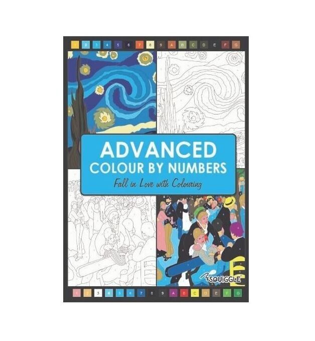 A4 Advanced Colour by Numbers Book - Adults Therapy Relaxing Anti Stress Fun