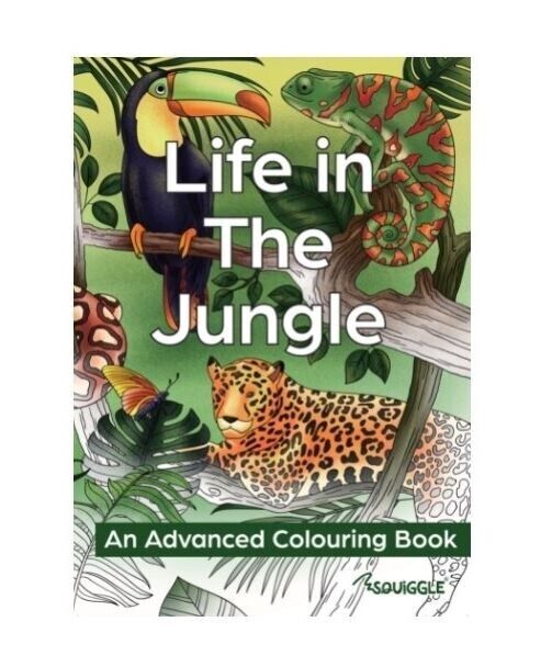 Life in The Jungle Advanced Colouring In Book - Adults De Stress Relaxation