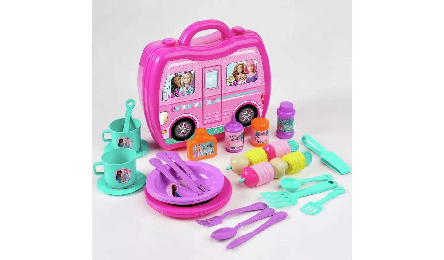 Barbie Role Play Toy Glamping Kitchen Set