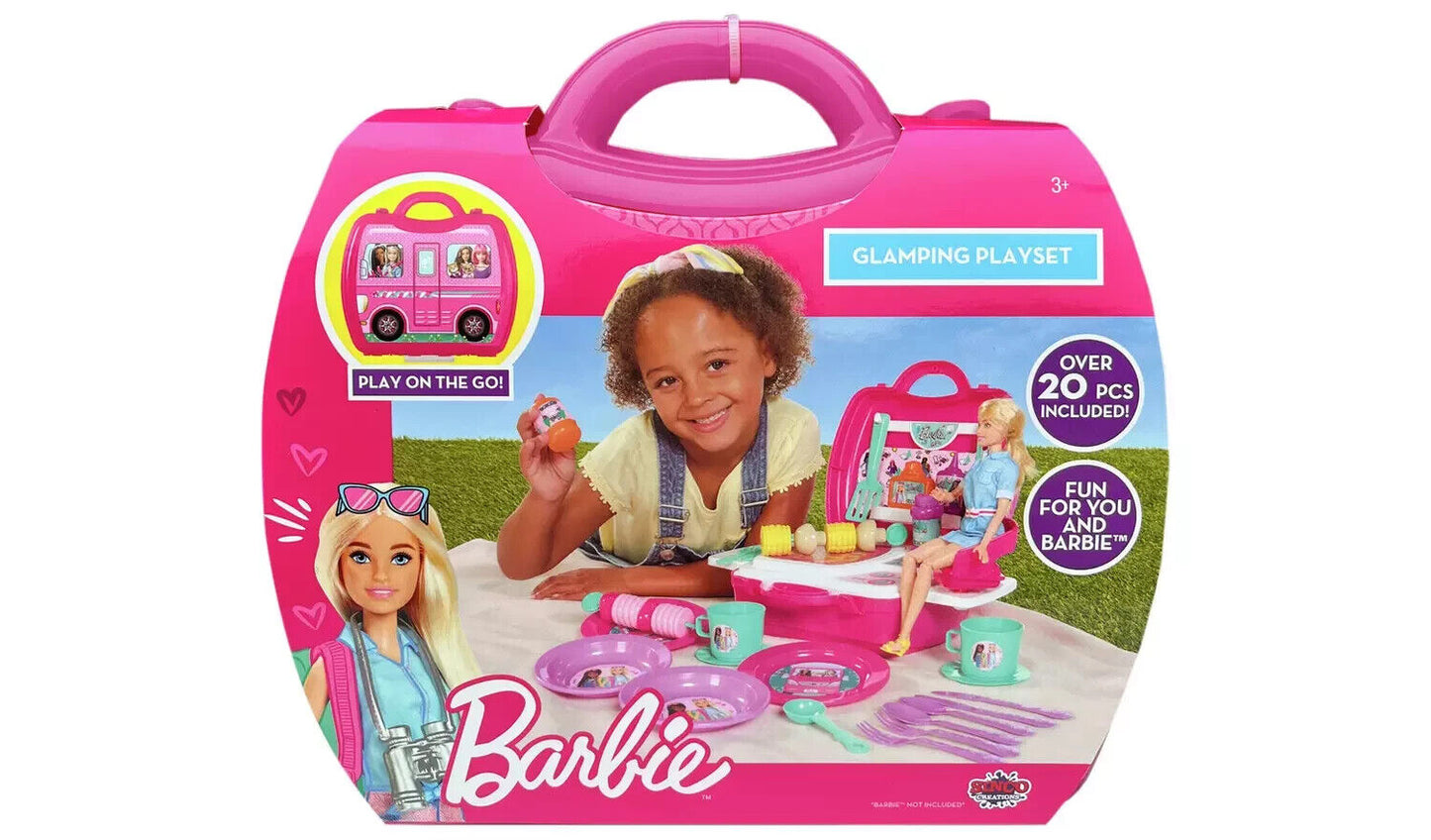 Barbie Role Play Toy Glamping Kitchen Set