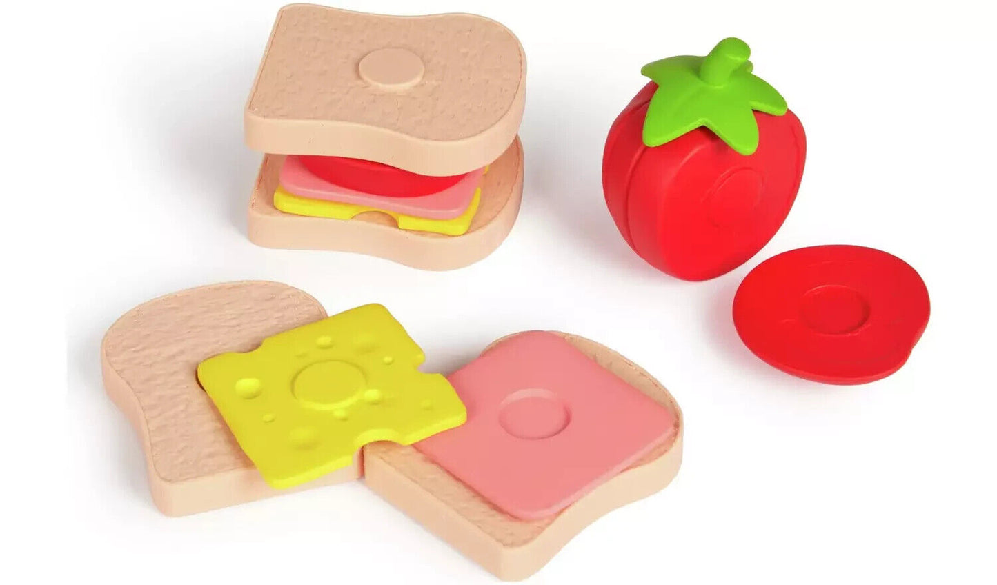 Joseph Joseph Play Pretend Sandwich Set with a Fun-to-Chop Toy Tomato