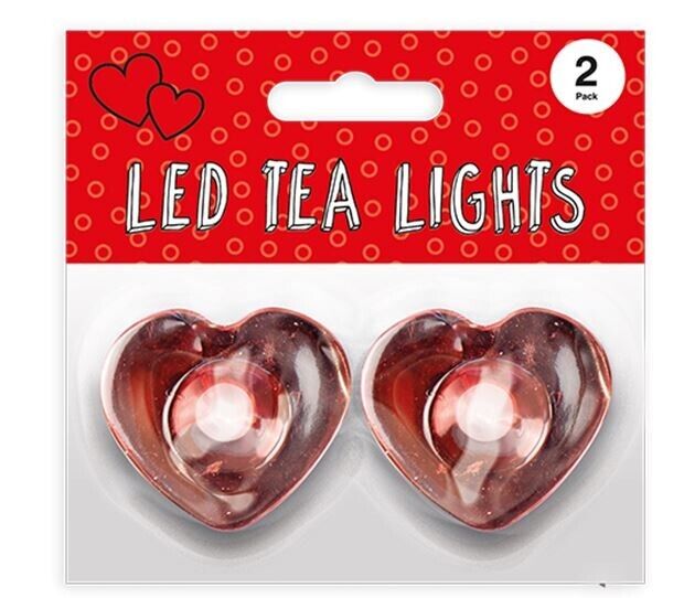 Chrome Heart LED Tea Lights - Perfect for Valentine's Day! (2 Pack)