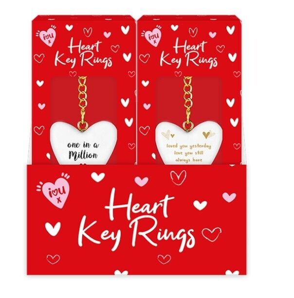 2 Assorted Valentines Day Keyring  Gifts Lover For Him Her Keychain Love Couple