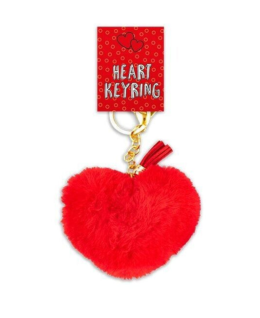 Heart-Shaped Plush Pom Pom Keyring Perfect Gift For Valentines Day/Occasions